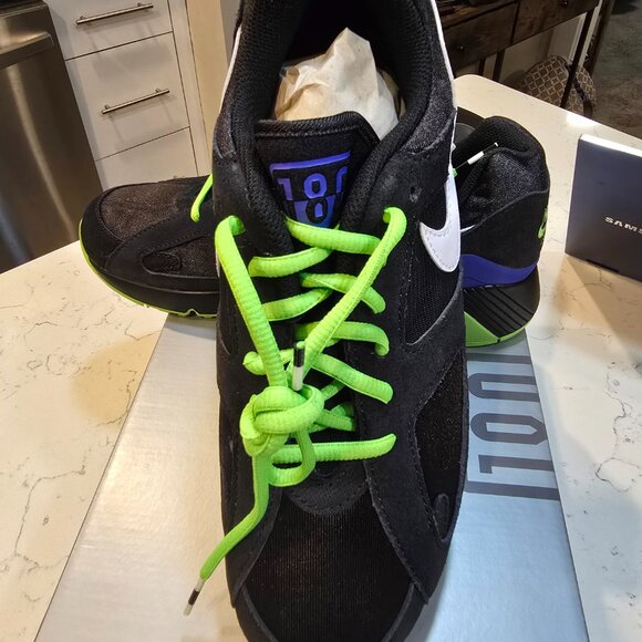 Nike Air Max 180 QS Black/White-Action Green "Joker" Beetlejuice Mens Size 10 - Picture 2 of 13